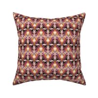 Abstract Art Nouveau Pattern - Vintage-Inspired in Purple, Orange, Cream, Pink, Brown & Black  // Smaller Scale