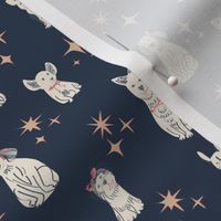 (S) Pawsome dogs Party - navy blue, peach bows