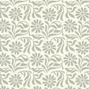 ( small) Dancing floral_ vines_ Sage green_ modern