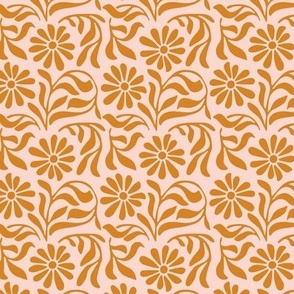 ( small) Dancing floral_ vines_ rust_ pink_ modern