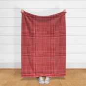 Off The Grid - Irregular Hand Drawn Linear Plaid Red White Large