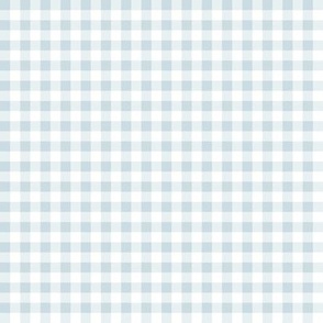 1/4" Gingham Check Blender - Ice Blue and White - Mini Scale - Classic Geometric Design for Easter, Spring, and Farmhouse Styles