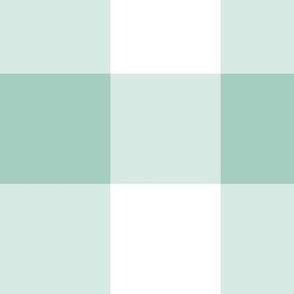 3" Gingham Check Blender - Mint Green and White - Large Scale - Classic Geometric Design for Easter, Spring, and Farmhouse Styles