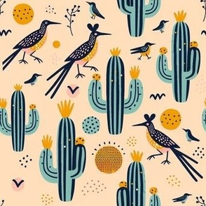 Desert Birds and Cacti