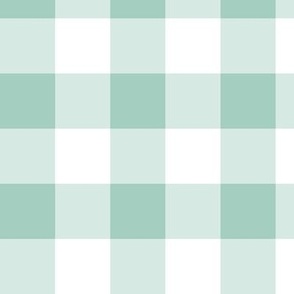 1.5" Gingham Check Blender - Mint Green and White - Medium Scale - Classic Geometric Design for Easter, Spring, and Farmhouse Styles