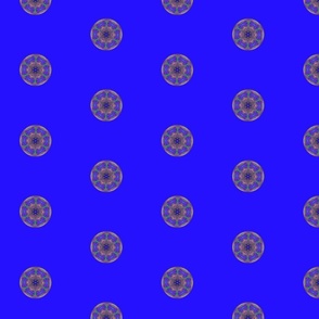 blue bohemian polka dots