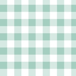 3/4" Gingham Check Blender - Mint Green and White - Small Scale - Classic Geometric Design for Easter, Spring, and Farmhouse Styles