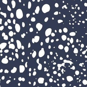 Kelp Dot - Irregular Dot Geometric Navy White Large