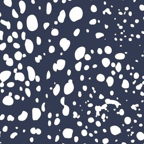 Kelp Dot - Geometric Irregular Dot Navy White Large