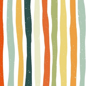 vintage mosaic stripe large - lighthearted bold colorful lines - block print stripes wallpaper and fabric