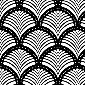 Art Deco black and white - fish scales - home decor - bedding - wallpaper - curtains - metallic wallpaper - arry - vintage.