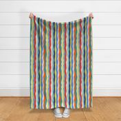 Retro Colors Wavy Stripes for Summertime Parties and Apparel Small Scale