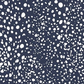 Kelp Dot - Geometric Irregular Dot Navy White Regular