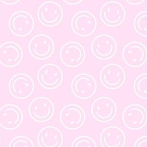 1" Smiley Faces - Happy Toss - Bright Pink