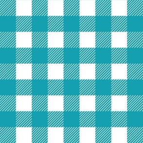 2 inch buffalo checks carribean blue green white, traditional, plaid