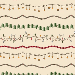 (M) Christmas Garland - cornsilk