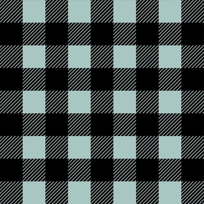 2 inch buffalo checks seafoam blue-green black, traditional, plaid