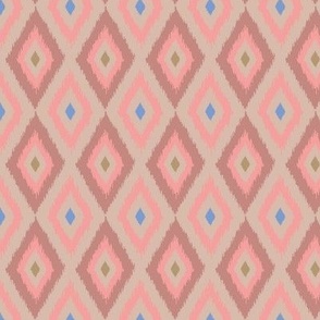 DIAMOND IKAT Boho Woven Texture Style in Blush Pink Rust Neutral Azure Blue Yellow Green - SMALL Scale - UnBlink Studio by Jackie Tahara