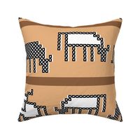 Celtic Knot Cow Herd Stripe in Black White and Browns