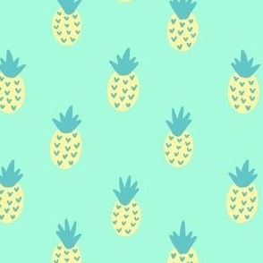 yummy pineapple - aqua and yellow