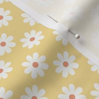 1" Spring Daisies - Half Drop - Yellow and White