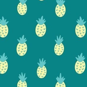 Teal and Yellow pineapples