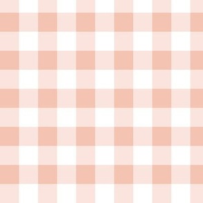 3/4" Gingham Check Blender - Rose Pink and White - Small Scale - Classic Geometric Design for Easter, Spring, and Farmhouse Styles