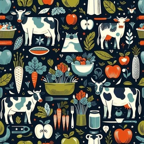 farm to table kitchen print