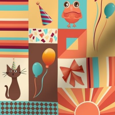 Groovy Bauhaus Animal Party Wallpaper
