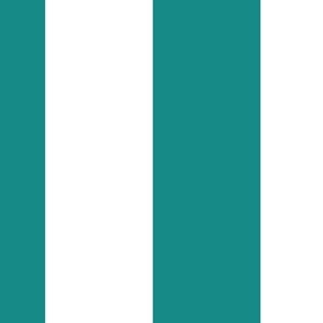 6 inch vertical stripe teal and white