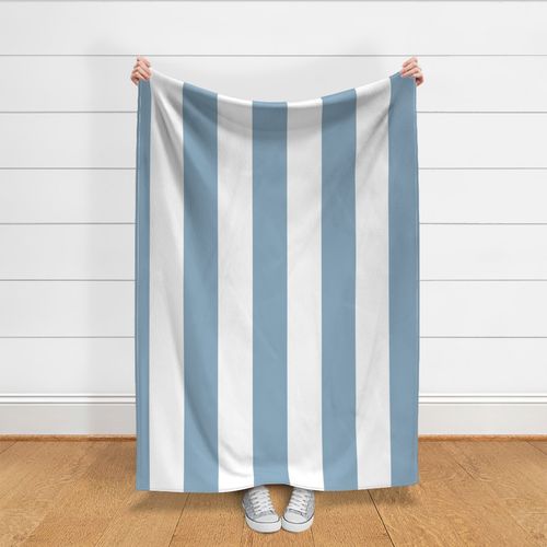 6 inch vertical stripe light blue and white