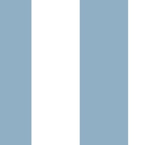 6 inch vertical stripe light blue and white