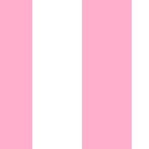 6 inch vertical stripe baby pink and white