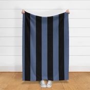 6 inch black and blue vertical stripes