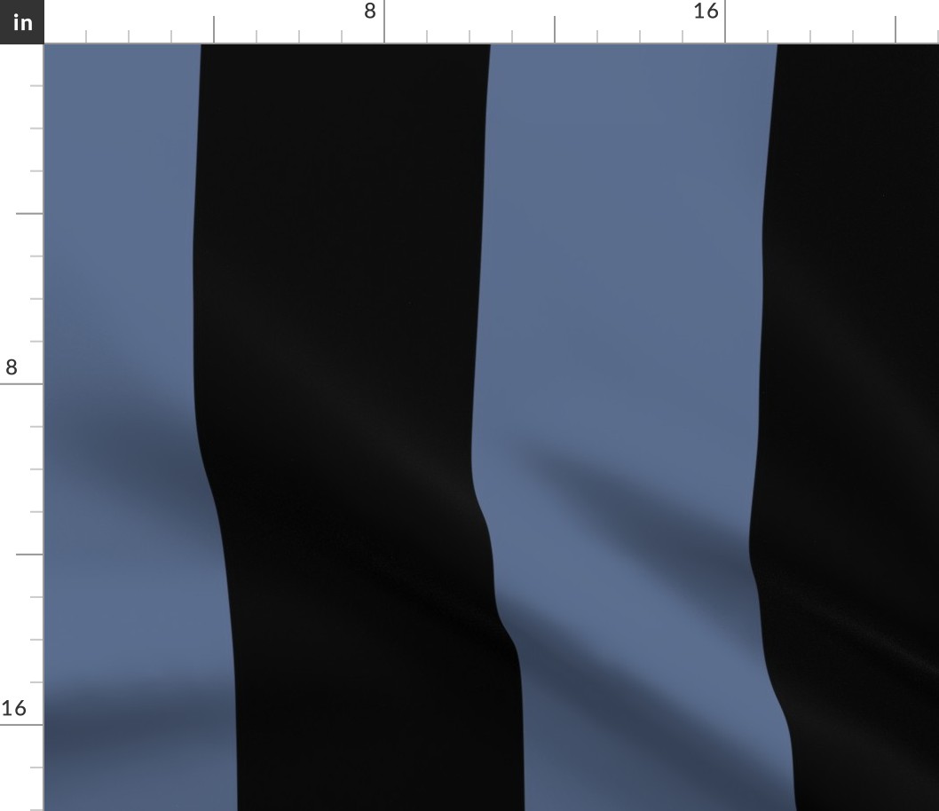 6 inch black and blue vertical stripes