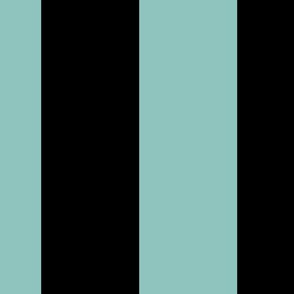 6 inch black and teal vertical stripes