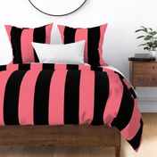 6 inch black and coral pink vertical stripes