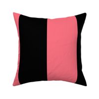 6 inch black and coral pink vertical stripes