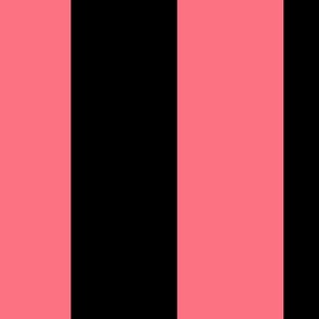 6 inch black and coral pink vertical stripes