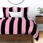 6 inch black and light pink vertical stripes