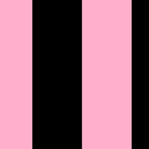 6 inch black and light pink vertical stripes