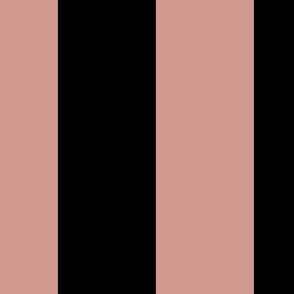6 inch black and light terracotta vertical stripes