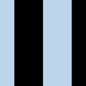 6 inch black and light blue vertical stripes
