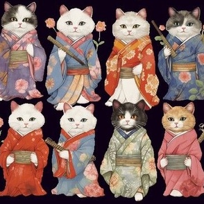 20240422 kimono kitties - larger print - shikkoku