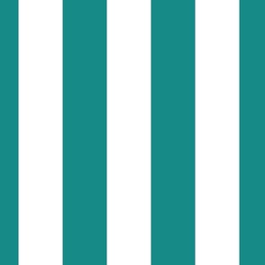 3 inch white and teal vertical stripes