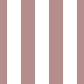 3 inch white and terracotta red vertical stripes