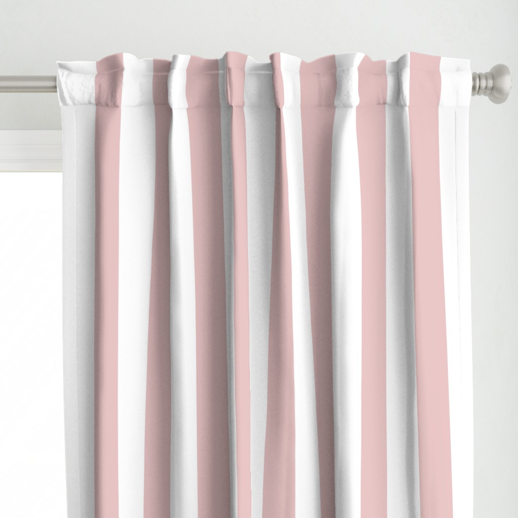 3 inch white and light baby pink vertical stripes