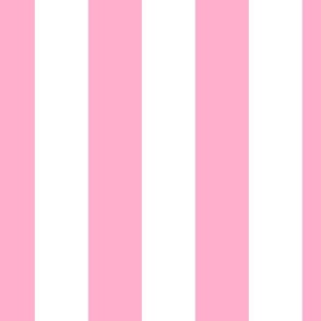 3 inch white and baby pink vertical stripes