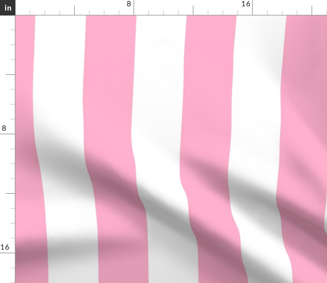 3 inch white and baby pink vertical stripes