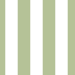 3 inch white and light green vertical stripes